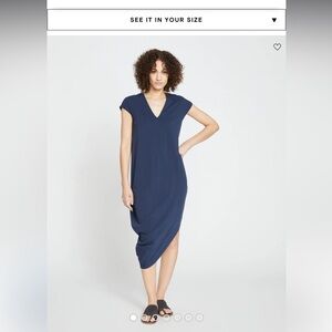 Red V-Neck Geneva Dress